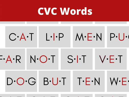 The main article image showing many CVC words.