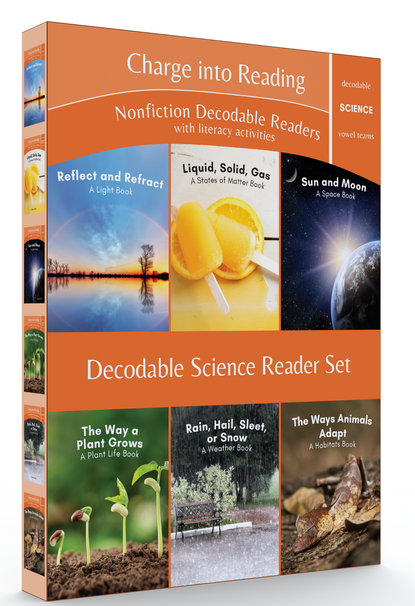 Charge into Reading Decodable Science Reader Box Set Cover