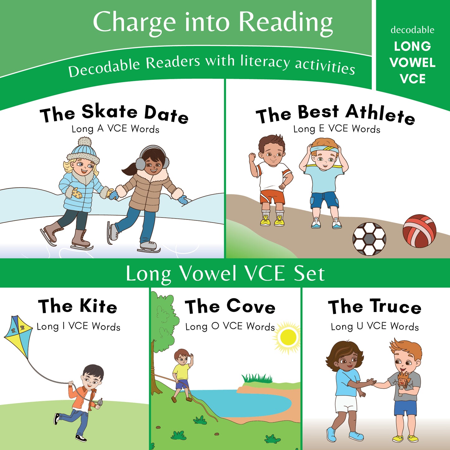 Stage 4: Long Vowel VCE Decodable Reader Set