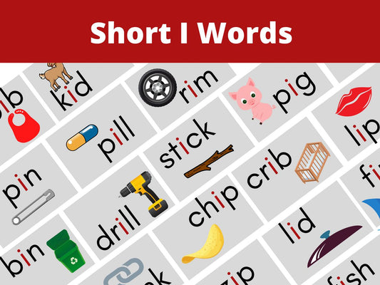 The main article image showing different short I words.