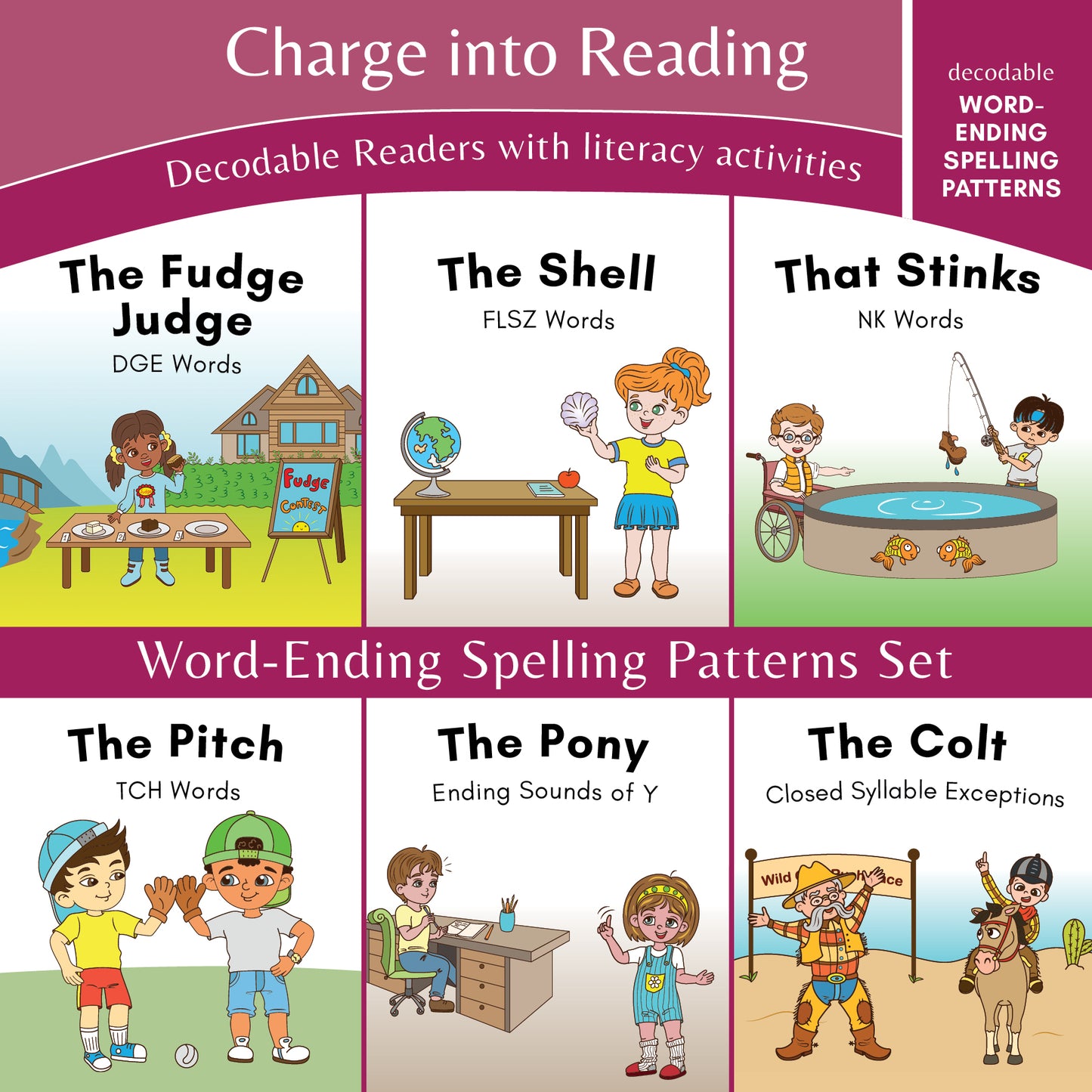 Stage 5: Word-Ending Spelling Patterns Decodable Reader Set