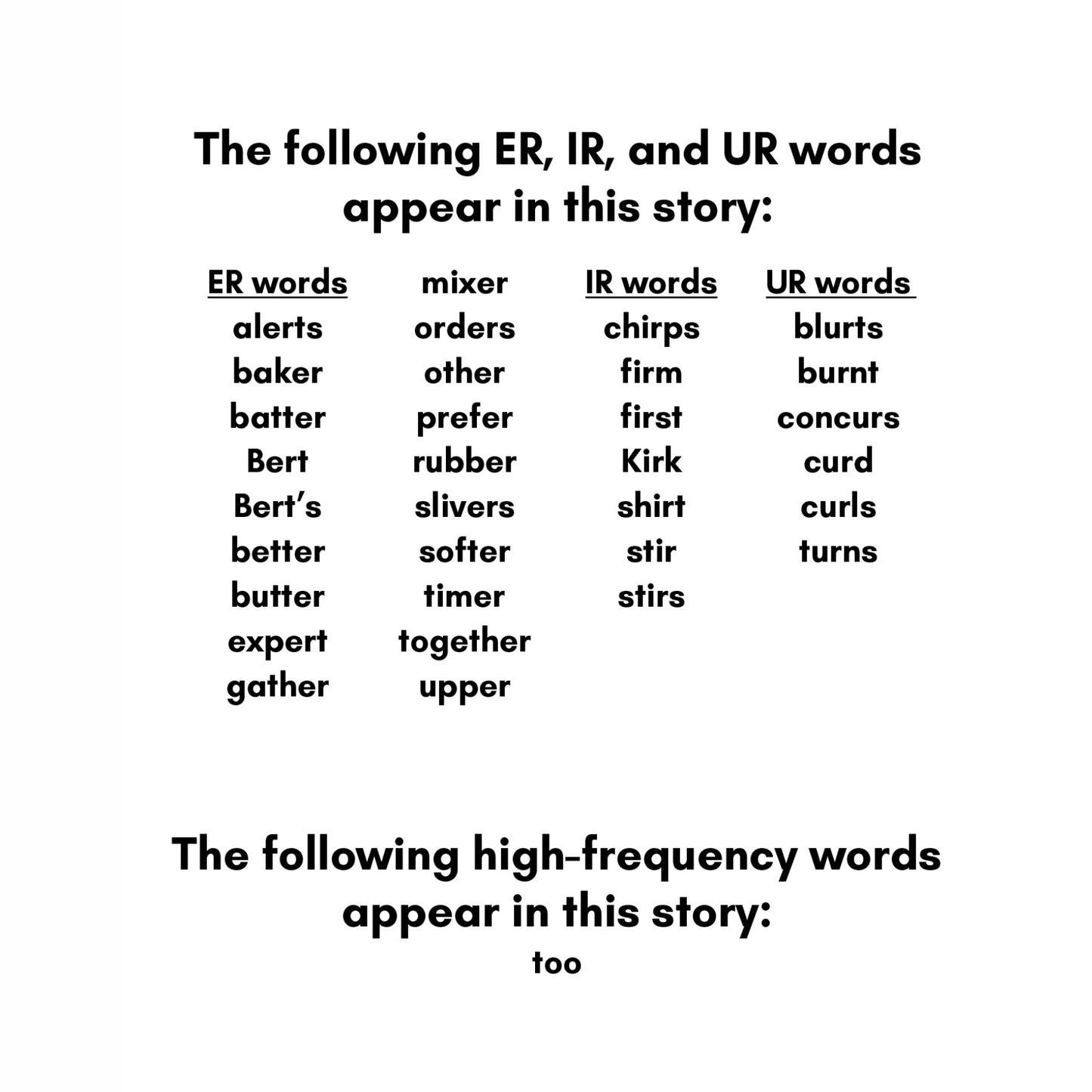 Stage 6: R-Controlled Vowel Decodable Reader Set