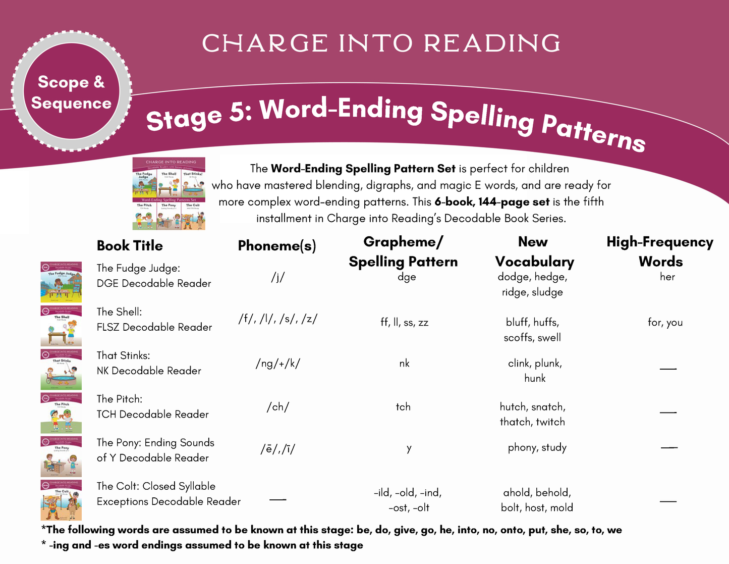 Stage 5: Word-Ending Spelling Patterns Decodable Reader Set