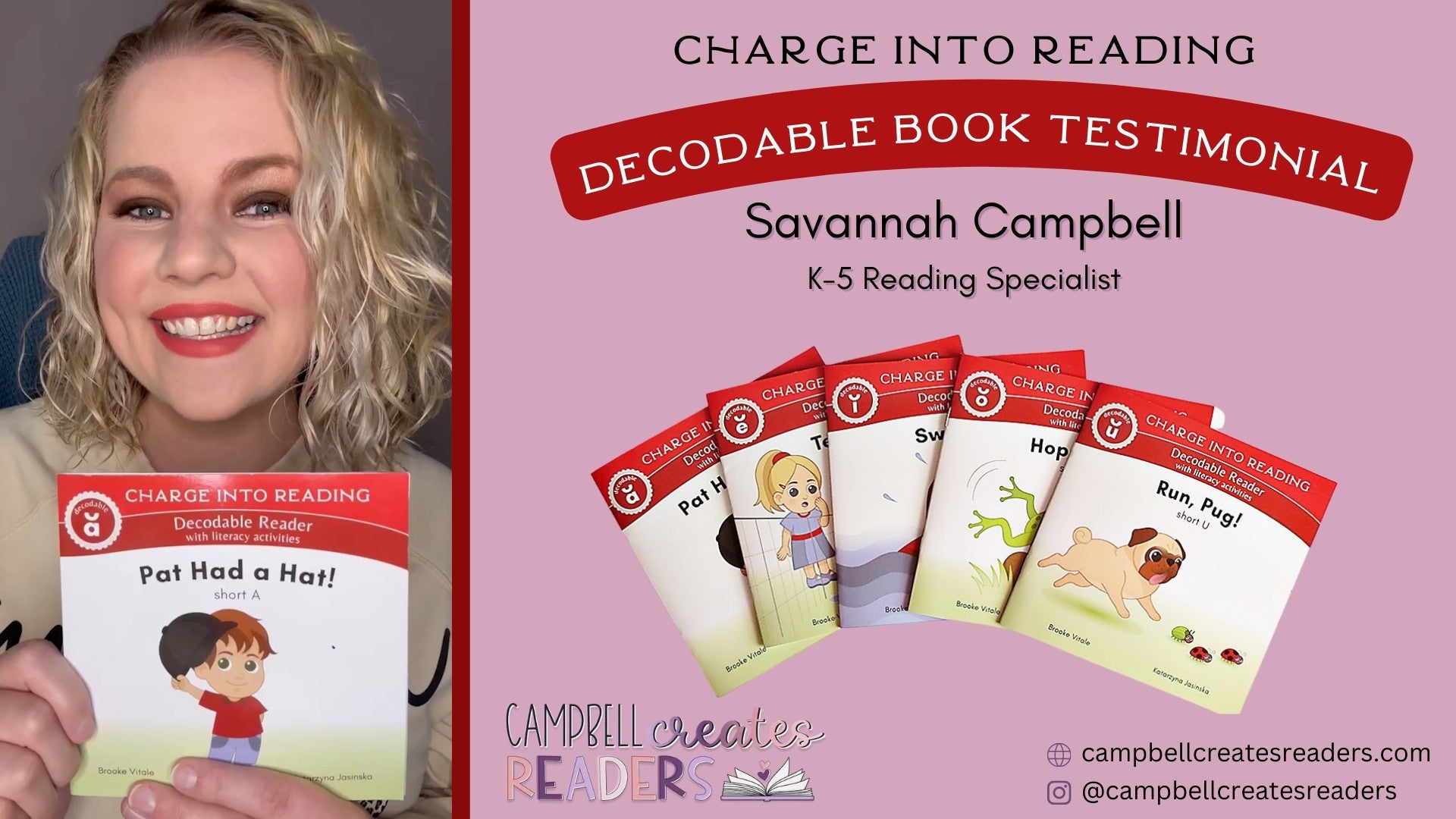 Load video: K-5 Reading Specialst Savannah Campbell reviews the Charge into Reading Decodable Reading System.