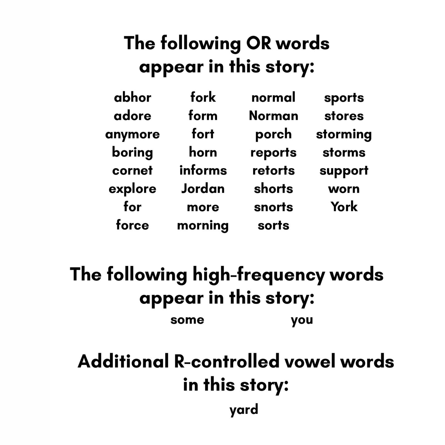 Stage 6: R-Controlled Vowel Decodable Reader Set